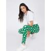 imageTstars St Patricks Day Leggings for Women Teen Girls Shamrock Irish Clover Green TightsGreen  Black