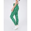 imageTstars St Patricks Day Leggings for Women Teen Girls Shamrock Irish Clover Green TightsGreen  Black