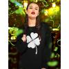 imageTstars St Patricks Day Sweatshirt Women Four Leaf Clover Irish Shamrock SweatshirtsBlack