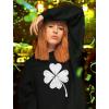 imageTstars St Patricks Day Sweatshirt Women Four Leaf Clover Irish Shamrock SweatshirtsBlack