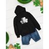 imageTstars St Patricks Hoodie White Shamrock Pattys Day Youth Kids Irish Sweatshirt HoodiesBlack
