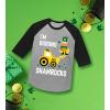 imageTstars Toddler Kids St Patricks Day 34 Sleeve Raglan TShirt with Dump Truck and Shamrock DesignDigging  Dark Gray