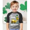 imageTstars Toddler Kids St Patricks Day 34 Sleeve Raglan TShirt with Dump Truck and Shamrock DesignDigging  Dark Gray