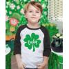 imageTstars Toddler Kids St Patricks Day 34 Sleeve Raglan TShirt with Dump Truck and Shamrock DesignLucky  BlackWhite