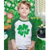imageTstars Toddler Kids St Patricks Day 34 Sleeve Raglan TShirt with Dump Truck and Shamrock DesignLucky  GreenWhite