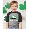 imageTstars Toddler Kids St Patricks Day 34 Sleeve Raglan TShirt with Dump Truck and Shamrock DesignTruck  Dark Gray