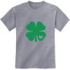 imageGreen Clover Heart St Patricks Irish Cute Shamrock Kids TShirtGray