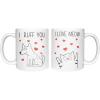 imageI Ruff You ampamp I Love Meow Coffee Mugs Matching Couple Set  Valentines Day Set of Mugs for Dog or Cat Lovers Mug White 15 Oz  Mug White 15 OzRuff You White  Love Meow White