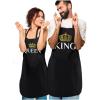imageKing and Queen Couples Aprons His and Hers Cooking Chef Matching Apron Set King Black One SizeQueen Black One SizeKing Black  Queen Black