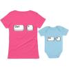 imageMom ampamp Baby GirlBoy Copy Paste Matching Set Women TShirt ampamp Baby BodysuitMom Pink  Baby Aqua