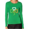 imageSt Patricks Day Shirt Women Teen Girls Irish Shamrock Heart Long Sleeve TShirt XXLarge Green