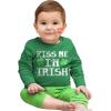 imageTstars St Patricks Day Baby Outfit  Lucky Shamrock Clover Long Sleeve Infant Bodysuit for Boys ampamp GirlsKiss Me  Green
