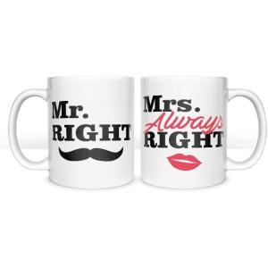 imageCouple Mugs Mr Right And Mrs Always Right Funny His And Hers Coffee Mugs Set Wedding Gift Set For Couple Anniversary Newlywed Gifts Husband And Wife Coffee Mugs Mom And Dad Valentines Matching Couple