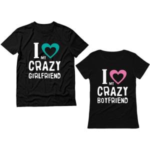 imageGirlfriend ampamp Boyfriend Valentines Day Gift Funny Matching Couples TShirtsWoman Black  Man Black