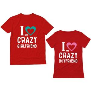 imageGirlfriend ampamp Boyfriend Valentines Day Gift Funny Matching Couples TShirtsWoman Red  Man Red