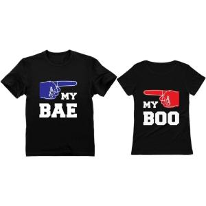 imageMy BAE  My Boo  Gift for Couples His ampamp Hers Valentines Matching Set TShirtsMy Bae Black  My Boo Black