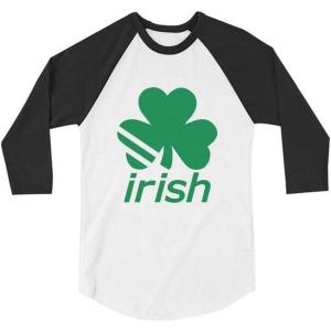 imageSt Patricks Day Raglan Shirt Irish Shamrock Clover Toddler Kids Baseball TShirtBlackWhite