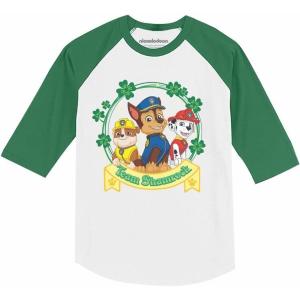 imageTeam Paw Patrol St Patricks Day Toddler ampamp Kids Raglan Tee  Lucky Shamrock 34 Sleeve TShirt for Boys ampamp Girls Dark GrayGreen