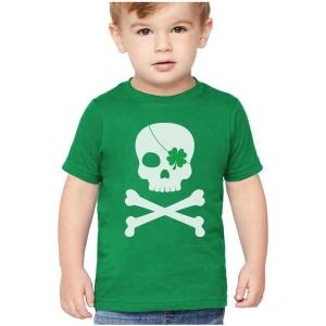 imageToddler St Patricks Day Shirt Pirate Irish Shamrock Clover Kids TShirtGreen