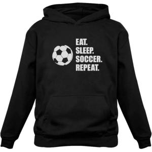 imageTstars Eat Sleep Soccer Repeat Sweatshirt Hoodie for Men Gifts for Coaches Fans Players Mens HoodiesBlack
