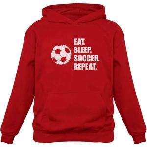 imageTstars Eat Sleep Soccer Repeat Sweatshirt Hoodie for Men Gifts for Coaches Fans Players Mens HoodiesRed