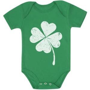 imageTstars First St Patricks Day Outfit  Irish Lucky Clover Short Sleeve Bodysuit for Baby Boys ampamp GirlsClover  Green