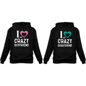 imageTstars Girlfriend ampamp Boyfriend Valentines Day Gift Funny Matching Couples HoodiesWoman Black  Man Black