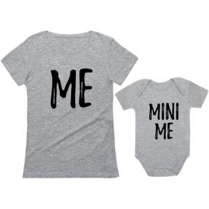 imageTstars Mommy and Me Outfits Me and Mini Me Mother Daughter Matching Mothers Day ShirtsMom Gray  Daughter Gray