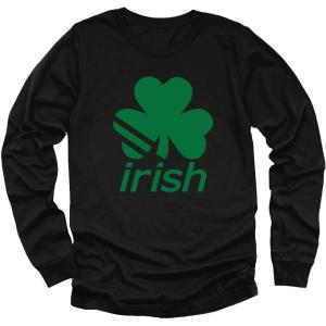 imageTstars St Patricks Day Boys Shirt  Lucky Irish Shamrock ampamp Clover Design  Long Sleeve Kids TeeBlack