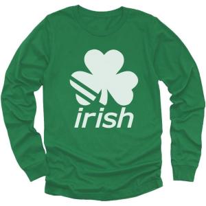 imageTstars St Patricks Day Boys Shirt  Lucky Irish Shamrock ampamp Clover Design  Long Sleeve Kids TeeIrish  Green