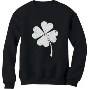 imageTstars St Patricks Day Sweatshirt Women Four Leaf Clover Irish Shamrock SweatshirtsBlack
