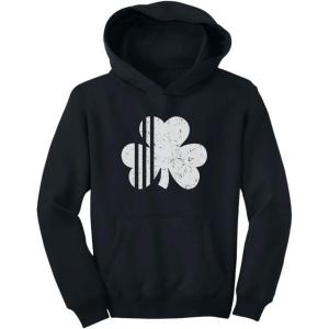imageTstars St Patricks Hoodie White Shamrock Pattys Day Youth Kids Irish Sweatshirt HoodiesBlack