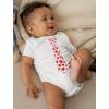 imageBaby Valentines Day Outfit Boy Girl Red Hearts Tie Infant BodysuitWhite