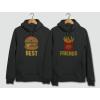 imageBest Friends Set BFF Hoodies Set Burger ampamp Fries JunkFood Matching Couple HoodieBurger Black  Fries Black