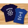 imageFunny Captain ampamp First Mate Nautical Sailing Matching TShirts Set Couples Gift Captain Blue LargeFirst Mate Aqua Small