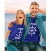 imageFunny Captain ampamp First Mate Nautical Sailing Matching TShirts Set Couples GiftCaptain Blue  First Mate Blue