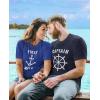 imageFunny Captain ampamp First Mate Nautical Sailing Matching TShirts Set Couples GiftCaptain Navy  First Mate Blue