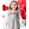 imageHeart and Rainbow Toddler Girls Valentines Day Dress Baby Valentine Outfit Girl Dresses for Infants ToddlersValentine  Gray
