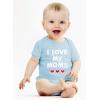 imageI Love My Moms  Gay Pride Infant Valentines Baby BodysuitWow Pink