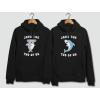 imageJaws The Two Of Us Valentines Day Set for Him ampamp Her Matching Couples HoodiesMen Blue  Women Blue