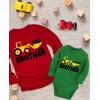 imageTractor Big Brother Little Brother Matching Outfits Sibling Long Sleeve ShirtsBig Brother Red  Little Brother Green