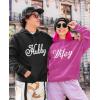 imageTstars Hubby ampamp Wifey Matching Couple Hoodie His ampamp Hers Gift for Husband and WifeHubbey Black  Wifey Pink