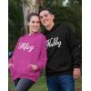 imageTstars Hubby ampamp Wifey Matching Couple Hoodie His ampamp Hers Gift for Husband and WifeHubbey Black  Wifey Pink