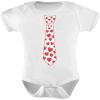 imageBaby Valentines Day Outfit Boy Girl Red Hearts Tie Infant BodysuitWhite