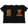 imageBest Friends Set BFF Shirt Set Burger ampamp Fries JunkFood Matching Women TShirtsBurger Black  Fries Black