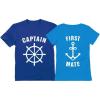 imageFunny Captain ampamp First Mate Nautical Sailing Matching TShirts Set Couples Gift Captain Blue LargeFirst Mate Aqua Small