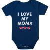 imageI Love My Moms  Gay Pride Infant Valentines Baby BodysuitNavy