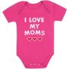 imageI Love My Moms  Gay Pride Infant Valentines Baby BodysuitWow Pink