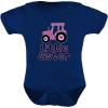 imageTeeStars  Gift for Little Sister Cute Pink Tractor Baby Girl Baby BodysuitNavy