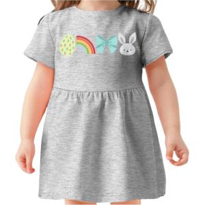 imageHeart and Rainbow Toddler Girls Valentines Day Dress Baby Valentine Outfit Girl Dresses for Infants ToddlersEaster  Gray
